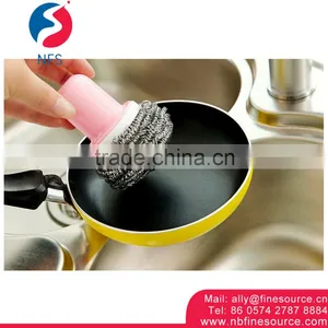 Kitchen Handle Pot Round Stainless Steel Wire Brush thumbnail-1