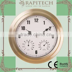 14 Inch With Thermometer And Hygrometer 3 in 1 Metal Clock thumbnail-1