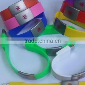 Silicone Bracelet USB Flash Drive With Engraved Coustom Logo thumbnail-3