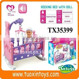 MUSICAL BABY ROCKING BED WITH DOLL thumbnail-1