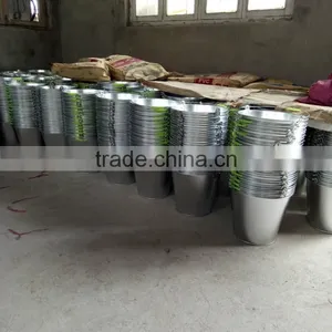 12L Metal Galvanized Buckets With Wooden/steel/plastic Handle thumbnail-2