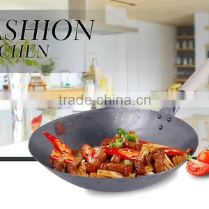 Cookware Supplier Hand Hammered Carbon Steel Non Stick Wok thumbnail-5