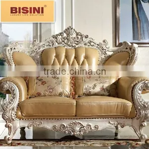 Bisini French Palace Exquisite Genuine Leather Sofa Set thumbnail-2