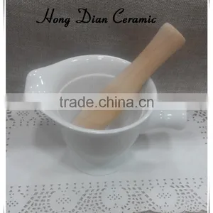 Herbs&Spices Grinder, Kitchenware Tool,porcelain Bowl for Grinding, Mortar and Pestle thumbnail-1