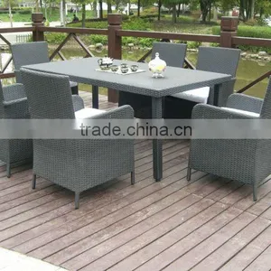 6 Piece Outdoor Wicker Rattan Dining Set thumbnail-1