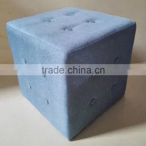 Living Room Furniture Ottoman Fabric Square Footstool thumbnail-4
