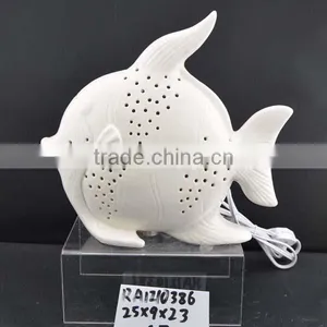 Factory Supply White Ceramic Electric Fish Lamp thumbnail-1