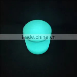 Used Nigtclub Furniture LED Flashing Bar Furniture White PE Material D42*H42cm Round Bar Stools With RGB LEDs Inside thumbnail-4