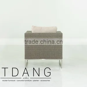 Coronado Wicker Chair With Stainless Steel Base - Contemporary Wicker Sofa Set thumbnail-3