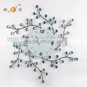2015 China Wrought Iron Decorative Wall Clock With Diamond thumbnail-1