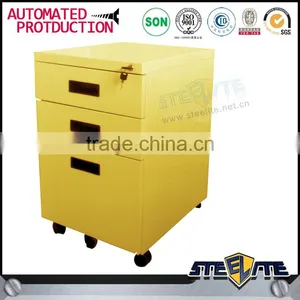 Light Blue Office Filing Cabinet Metal Mobile Filing Cabinet With 3 Drawer thumbnail-5
