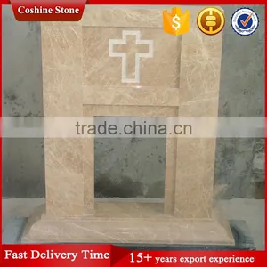 Supplying Wall Yellow Marble Stone Decorative Fireplace thumbnail-1