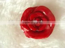 Wholesale 25mm Pretty Red Flower Shape Natural Coral Pendant thumbnail-1