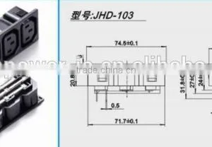 Three Word Power Outlet 9 Hole Industrial Socket GB Plug Socket Three Female Base JHD-103 thumbnail-2
