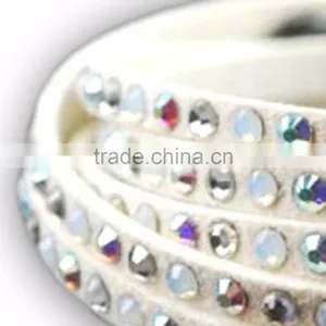 Beautifuly Bracelet With Gems, High Quality PU Bracelet With Crystal Gem Decoration thumbnail-2