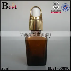 25ml Flat Amber Glass Bottle Wholesale Essential Oil Flat Amber Glass Bottle thumbnail-2