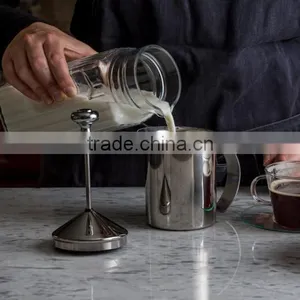 400ml/500ml Stainless Steel Milk Frother Double Mesh Milk Foamer DIY Coffee Maker for Cappuccino thumbnail-2