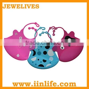 Cute Blue Easy Clean Simple Rubber Baby Bib Blank thumbnail-1