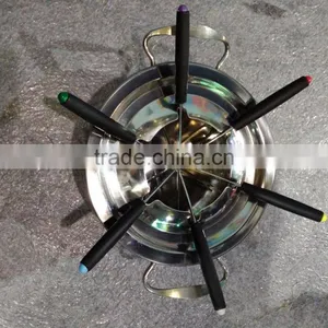 Hot Sale Stainless Steel Round Cheese/chocolate Fondue Set With Fork thumbnail-4