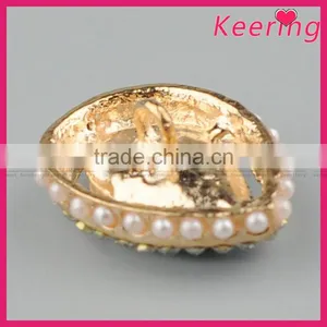 Fashionable Wholesale Water Green Bead Rhinestone Metal Button WBK-1465 thumbnail-4