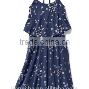 Cute Ruffle Top Spagetti Strap Child Girls Dress HSD8131 thumbnail-1