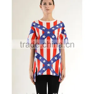 Hot Sale Custom 100 Combed Cotton T-shirts With Star Printing thumbnail-1