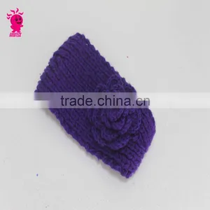 NEWEST Handmade Knitted With Ribbon Flower Kids or Women Headscarves Headband thumbnail-4