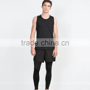 Black Custom Mens Gym Tank Top Wholesale thumbnail-2