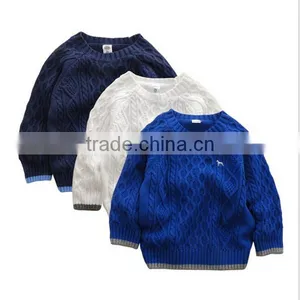 Children Sweaters Solid Boys Pullovers Casual Embroidery Kids Sweatercoats thumbnail-1