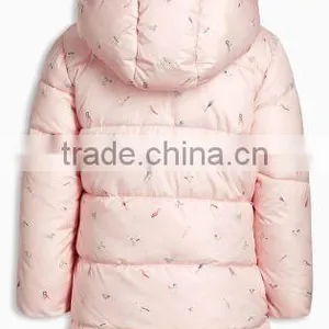 2017New Design Winter Kid Fashion Print Padded Jacket Coat Girls Outwear Pinky thumbnail-4