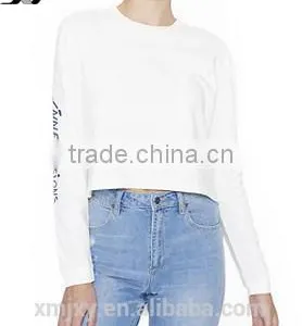 Front on The Sleeve Customized Label Long Sleeve Tee for Woman thumbnail-1