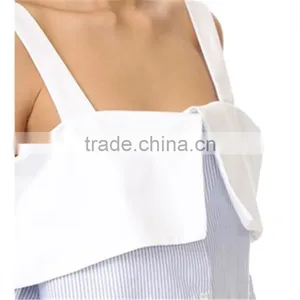 OEM Hot Ladies Turn Collar Fresh Color Poplin Skirt Office Blouse thumbnail-5