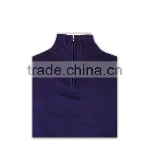ISO9001/BSCI Manufature Purple Zipper Mens Blank Wool Sweater thumbnail-4