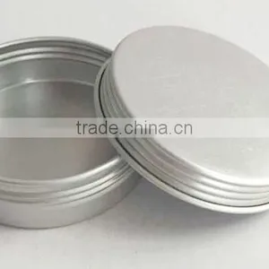 R1838H Manufacturers Customized Round Cosmetics Aluminum Tin With Screw Lid Silver Rouge Box Portable Soap Aluminum Cans thumbnail-3