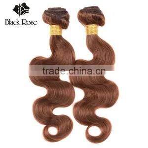 Black Rose Colored Brazilian Hair Weave, Wholesale Brown Color 4# Body Wave Human Hair Extension thumbnail-1