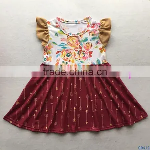 Remake Cotton Baby Summer Dress Kids Flutter Sleeves Clothes Baby Pearl Dress Outfit thumbnail-6