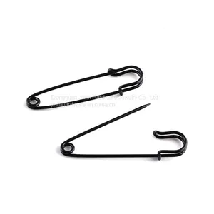 Black Painted Big Garment Brooch Safety Pin 3 Inch Length thumbnail-4