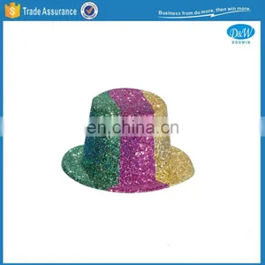 Mardi Gras Glitter PVC Top Hat, Plastic Glitter Top Hat thumbnail-1