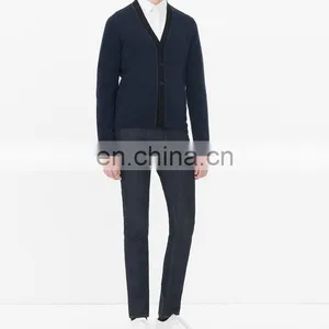 Fashion Winter Solid Color Cardigan Men Woolen Sweater Design Of Hot Selling Christmas Sweaters thumbnail-4