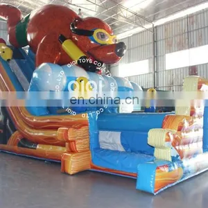 Inflatable Bear Camp Toboggan / Special Design Gonfiabile Water Slide With Pool thumbnail-1