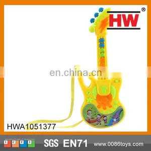 Hot Sale B/O Children Plastic Toy Cartoon Musical Instruments Kids Mini Guitar thumbnail-1
