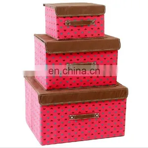 Hot Sale Hear Parted Printed Foldable Non-woven Sundreis Organizer Storage Box thumbnail-2