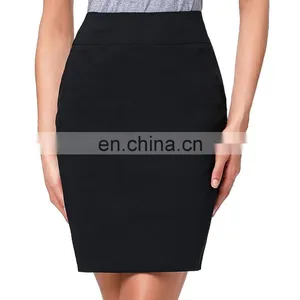 Kate Kasin Occident Women's High Stretchy Hips-Wrapped Pencil Skirt 20" KK000276-1 thumbnail-1