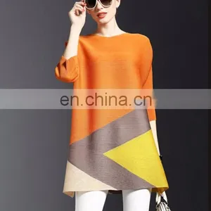 2017 New Fashionable Patch Work Blouse Designs Women Stripe Blouse thumbnail-4