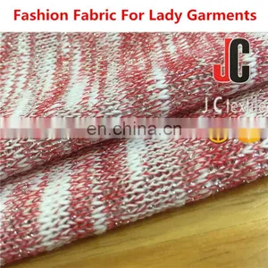K671084 100% Polyester Jersey Slub Knit With Lurex Fabric for Garment thumbnail-4