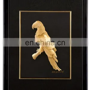 Animals Designed Parrot 3D Gold Leaf Frame Picture Best for Home Decoration or Gift thumbnail-1