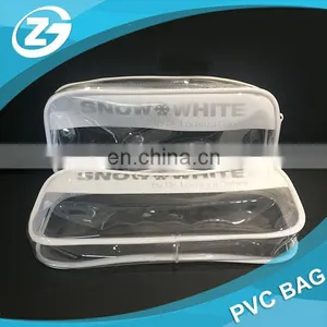 Wholesale Toilet Towel Packaging Custom Clear Plastic PVC Travel Cosmetic Bag With Zipper thumbnail-2