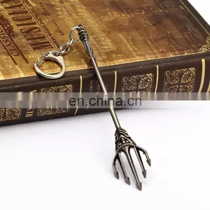 DC Comic Justice League Super Heros Aquaman Trident Model Keychain thumbnail-2