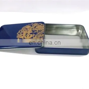 Flat Rectangualr Cake/biscuit Gift Packaging Metal Tin Box Container thumbnail-2