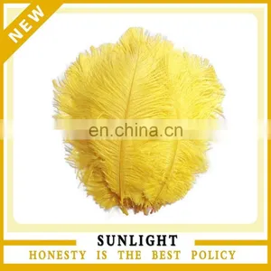 Wholesale Carnival Wedding Decoration Yellow Ostrich Feathers thumbnail-1